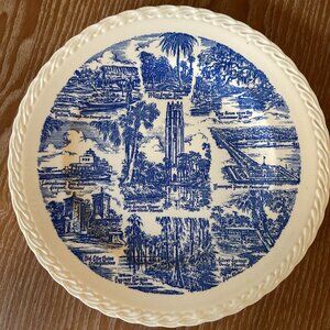 Vintage Vernon Kilns Florida Empire of the Sun Transferware Plate Collectible